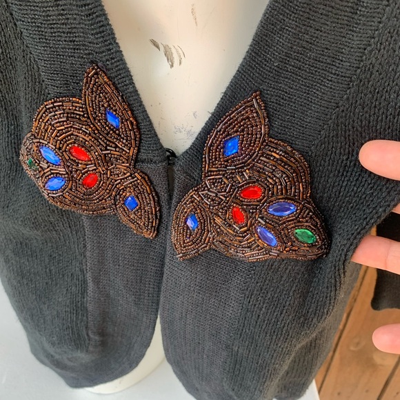 90s Vintage Spoleto Ramie/Cotton cardigan sweater size Medium RN74463. - Picture 3 of 9